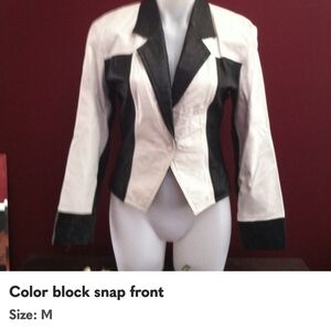 Black and White Leather Jacket